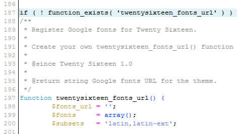 remove Google Fonts from Twenty Sixteen